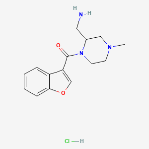 molecular formula C15H20ClN3O2 B7639761 [2-(Aminomethyl)-4-methylpiperazin-1-yl]-(1-benzofuran-3-yl)methanone;hydrochloride 