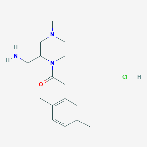 molecular formula C16H26ClN3O B7639766 1-[2-(Aminomethyl)-4-methylpiperazin-1-yl]-2-(2,5-dimethylphenyl)ethanone;hydrochloride 