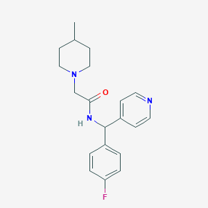 molecular formula C20H24FN3O B7639769 N-[(4-fluorophenyl)-pyridin-4-ylmethyl]-2-(4-methylpiperidin-1-yl)acetamide 