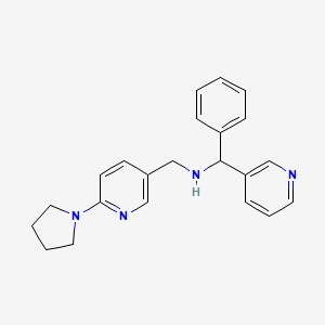 molecular formula C22H24N4 B7639786 1-phenyl-1-pyridin-3-yl-N-[(6-pyrrolidin-1-ylpyridin-3-yl)methyl]methanamine 