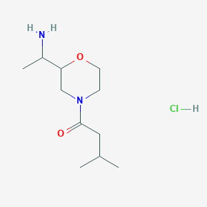 molecular formula C11H23ClN2O2 B7639794 1-[2-(1-Aminoethyl)morpholin-4-yl]-3-methylbutan-1-one;hydrochloride 