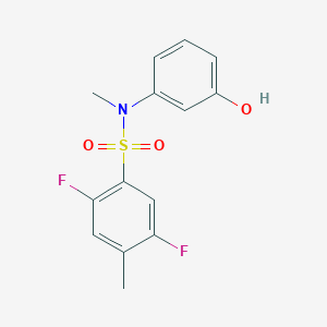 molecular formula C14H13F2NO3S B7639799 2,5-difluoro-N-(3-hydroxyphenyl)-N,4-dimethylbenzenesulfonamide 