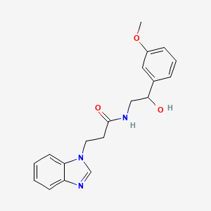 molecular formula C19H21N3O3 B7639804 3-(benzimidazol-1-yl)-N-[2-hydroxy-2-(3-methoxyphenyl)ethyl]propanamide 