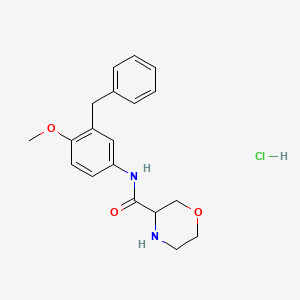 N-(3-benzyl-4-methoxyphenyl)morpholine-3-carboxamide;hydrochloride