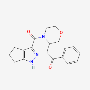 molecular formula C19H21N3O3 B7639835 1-Phenyl-2-[4-(1,4,5,6-tetrahydrocyclopenta[c]pyrazole-3-carbonyl)morpholin-3-yl]ethanone 