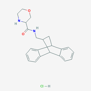 molecular formula C22H25ClN2O2 B7639854 N-(15-tetracyclo[6.6.2.02,7.09,14]hexadeca-2,4,6,9,11,13-hexaenylmethyl)morpholine-3-carboxamide;hydrochloride 