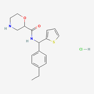 molecular formula C18H23ClN2O2S B7639886 N-[(4-ethylphenyl)-thiophen-2-ylmethyl]morpholine-2-carboxamide;hydrochloride 