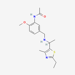 N-[5-[[1-(2-ethyl-4-methyl-1,3-thiazol-5-yl)ethylamino]methyl]-2-methoxyphenyl]acetamide