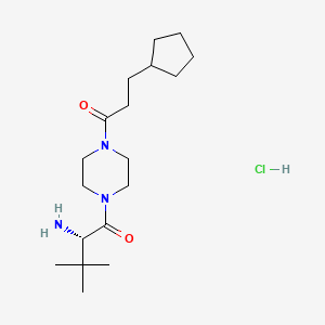 (2S)-2-amino-1-[4-(3-cyclopentylpropanoyl)piperazin-1-yl]-3,3-dimethylbutan-1-one;hydrochloride