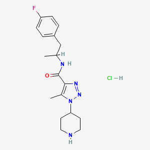 molecular formula C18H25ClFN5O B7639954 N-[1-(4-fluorophenyl)propan-2-yl]-5-methyl-1-piperidin-4-yltriazole-4-carboxamide;hydrochloride 