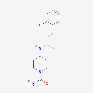 molecular formula C16H24FN3O B7639961 4-[4-(2-Fluorophenyl)butan-2-ylamino]piperidine-1-carboxamide 