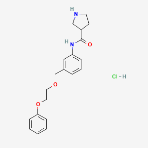 molecular formula C20H25ClN2O3 B7639969 N-[3-(2-phenoxyethoxymethyl)phenyl]pyrrolidine-3-carboxamide;hydrochloride 