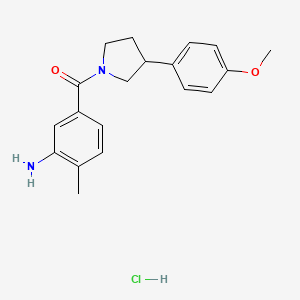 (3-Amino-4-methylphenyl)-[3-(4-methoxyphenyl)pyrrolidin-1-yl]methanone;hydrochloride