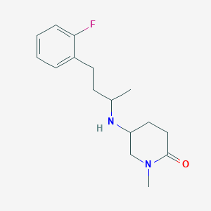 molecular formula C16H23FN2O B7639997 5-[4-(2-Fluorophenyl)butan-2-ylamino]-1-methylpiperidin-2-one 