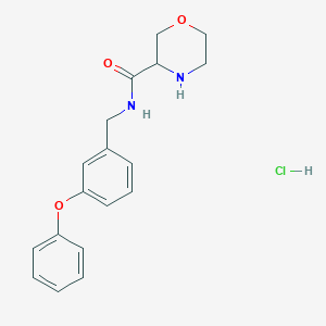 N-[(3-phenoxyphenyl)methyl]morpholine-3-carboxamide;hydrochloride