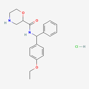 molecular formula C20H25ClN2O3 B7640026 N-[(4-ethoxyphenyl)-phenylmethyl]morpholine-2-carboxamide;hydrochloride 