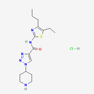 N-(5-ethyl-4-propyl-1,3-thiazol-2-yl)-1-piperidin-4-yltriazole-4-carboxamide;hydrochloride