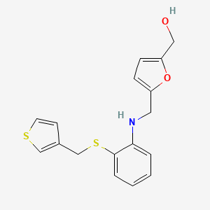 molecular formula C17H17NO2S2 B7640094 [5-[[2-(Thiophen-3-ylmethylsulfanyl)anilino]methyl]furan-2-yl]methanol 