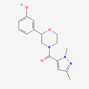 (2,5-Dimethylpyrazol-3-yl)-[2-(3-hydroxyphenyl)morpholin-4-yl]methanone