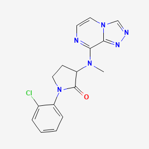 molecular formula C16H15ClN6O B7640148 1-(2-Chlorophenyl)-3-[methyl([1,2,4]triazolo[4,3-a]pyrazin-8-yl)amino]pyrrolidin-2-one 