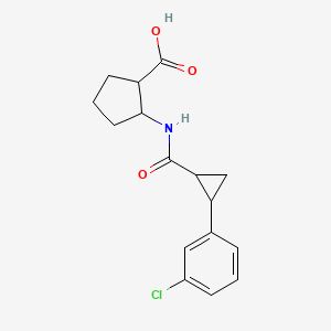 2-[[2-(3-Chlorophenyl)cyclopropanecarbonyl]amino]cyclopentane-1-carboxylic acid