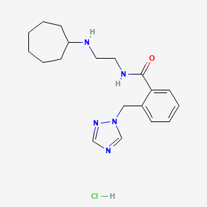 molecular formula C19H28ClN5O B7640183 N-[2-(cycloheptylamino)ethyl]-2-(1,2,4-triazol-1-ylmethyl)benzamide;hydrochloride 