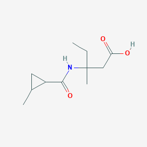 3-Methyl-3-[(2-methylcyclopropanecarbonyl)amino]pentanoic acid