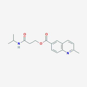 molecular formula C17H20N2O3 B7640226 [3-Oxo-3-(propan-2-ylamino)propyl] 2-methylquinoline-6-carboxylate 