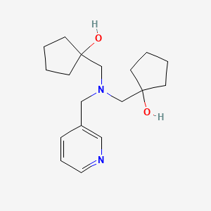 molecular formula C18H28N2O2 B7640239 1-[[(1-Hydroxycyclopentyl)methyl-(pyridin-3-ylmethyl)amino]methyl]cyclopentan-1-ol 