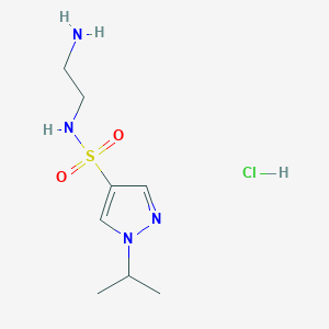 molecular formula C8H17ClN4O2S B7640259 N-(2-aminoethyl)-1-propan-2-ylpyrazole-4-sulfonamide;hydrochloride 