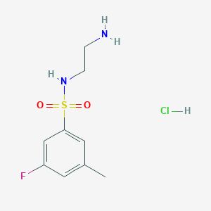 molecular formula C9H14ClFN2O2S B7640267 N-(2-aminoethyl)-3-fluoro-5-methylbenzenesulfonamide;hydrochloride 