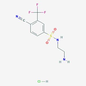 molecular formula C10H11ClF3N3O2S B7640298 N-(2-aminoethyl)-4-cyano-3-(trifluoromethyl)benzenesulfonamide;hydrochloride 