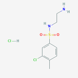 molecular formula C9H14Cl2N2O2S B7640303 N-(2-aminoethyl)-3-chloro-4-methylbenzenesulfonamide;hydrochloride 