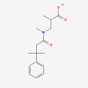 molecular formula C16H23NO3 B7640335 2-Methyl-3-[methyl-(3-methyl-3-phenylbutanoyl)amino]propanoic acid 