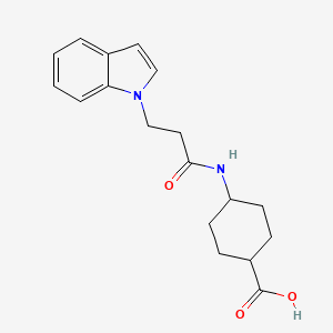 molecular formula C18H22N2O3 B7640343 4-(3-Indol-1-ylpropanoylamino)cyclohexane-1-carboxylic acid 