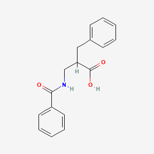 molecular formula C17H17NO3 B7640372 2-(Benzamidomethyl)-3-phenylpropanoic acid 