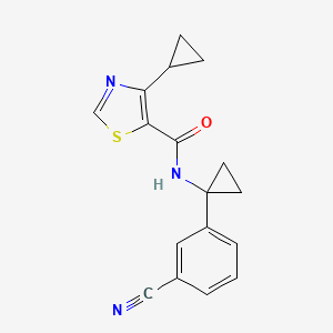 molecular formula C17H15N3OS B7640380 N-[1-(3-cyanophenyl)cyclopropyl]-4-cyclopropyl-1,3-thiazole-5-carboxamide 