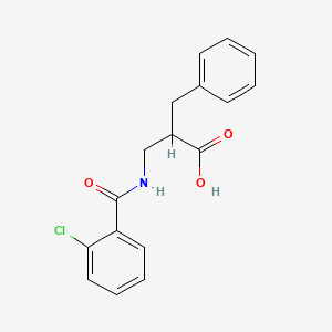 molecular formula C17H16ClNO3 B7640385 2-Benzyl-3-[(2-chlorobenzoyl)amino]propanoic acid 