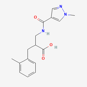 2-[(2-Methylphenyl)methyl]-3-[(1-methylpyrazole-4-carbonyl)amino]propanoic acid