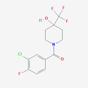 molecular formula C13H12ClF4NO2 B7640460 (3-Chloro-4-fluorophenyl)-[4-hydroxy-4-(trifluoromethyl)piperidin-1-yl]methanone 