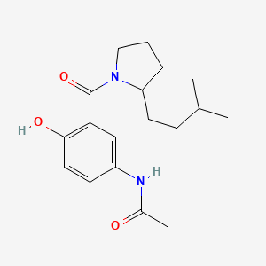 N-[4-hydroxy-3-[2-(3-methylbutyl)pyrrolidine-1-carbonyl]phenyl]acetamide