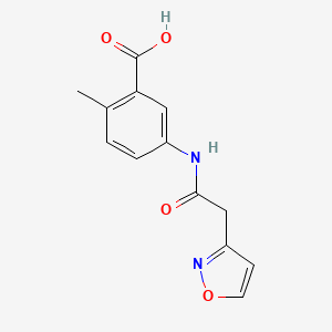 molecular formula C13H12N2O4 B7640489 2-Methyl-5-[[2-(1,2-oxazol-3-yl)acetyl]amino]benzoic acid 