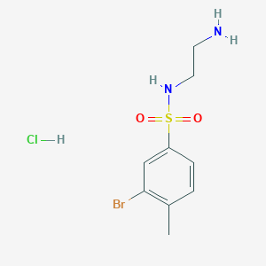 molecular formula C9H14BrClN2O2S B7640504 N-(2-aminoethyl)-3-bromo-4-methylbenzenesulfonamide;hydrochloride 