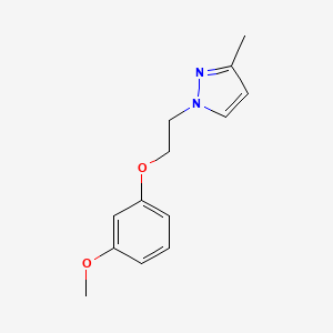 molecular formula C13H16N2O2 B7640519 1-[2-(3-Methoxyphenoxy)ethyl]-3-methylpyrazole 