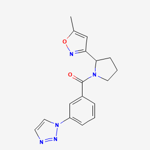 [2-(5-Methyl-1,2-oxazol-3-yl)pyrrolidin-1-yl]-[3-(triazol-1-yl)phenyl]methanone