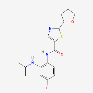 N-[4-fluoro-2-(propan-2-ylamino)phenyl]-2-(oxolan-2-yl)-1,3-thiazole-5-carboxamide