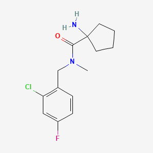 molecular formula C14H18ClFN2O B7640615 1-amino-N-[(2-chloro-4-fluorophenyl)methyl]-N-methylcyclopentane-1-carboxamide 