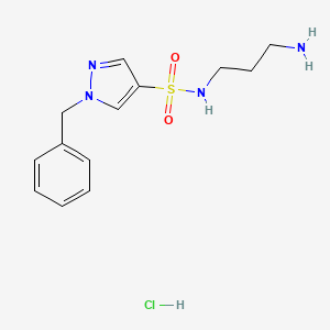 N-(3-aminopropyl)-1-benzylpyrazole-4-sulfonamide;hydrochloride