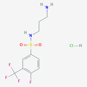 N-(3-aminopropyl)-4-fluoro-3-(trifluoromethyl)benzenesulfonamide;hydrochloride