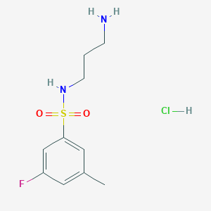 molecular formula C10H16ClFN2O2S B7640664 N-(3-aminopropyl)-3-fluoro-5-methylbenzenesulfonamide;hydrochloride 